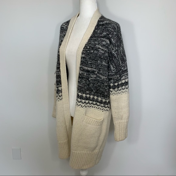 BANANA REPUBLIC fair isle wool oversize cardigan - Picture 3 of 10